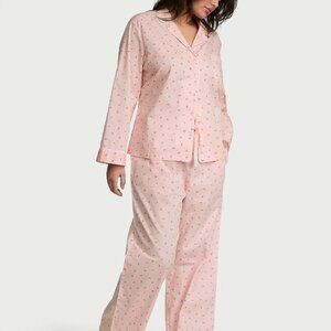 Victoria's Secret Heritage Cotton Long Pajama Set NWT, Small